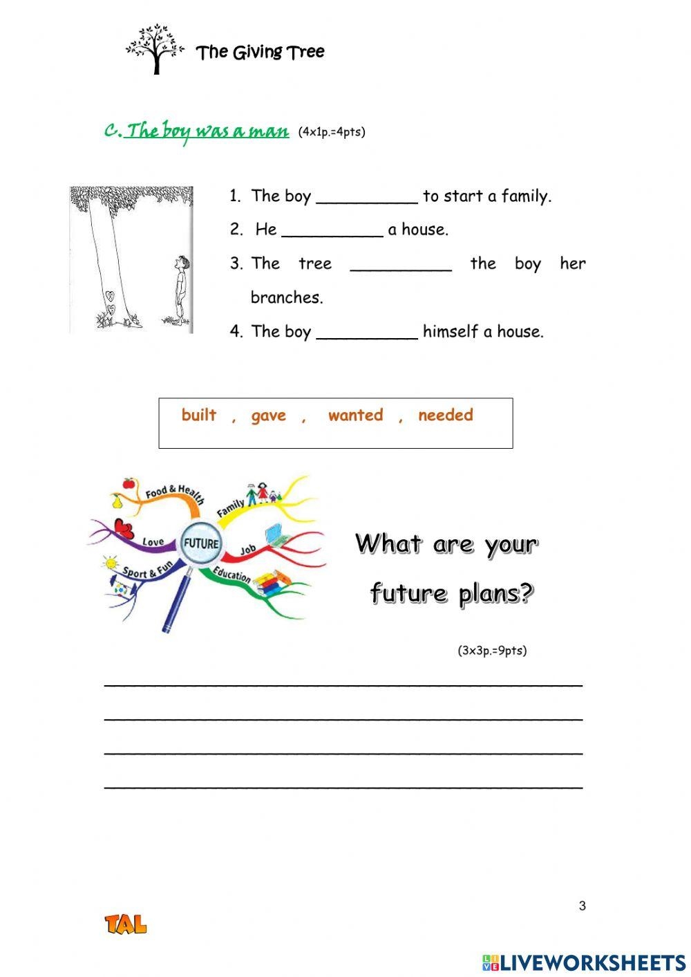 The Giving Tree A Worksheet Live Worksheets Worksheets Library
