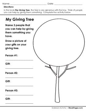 The Giving Tree BookPagez Worksheets Library