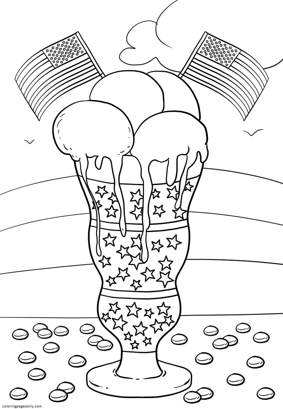 4th Of July Coloring Page