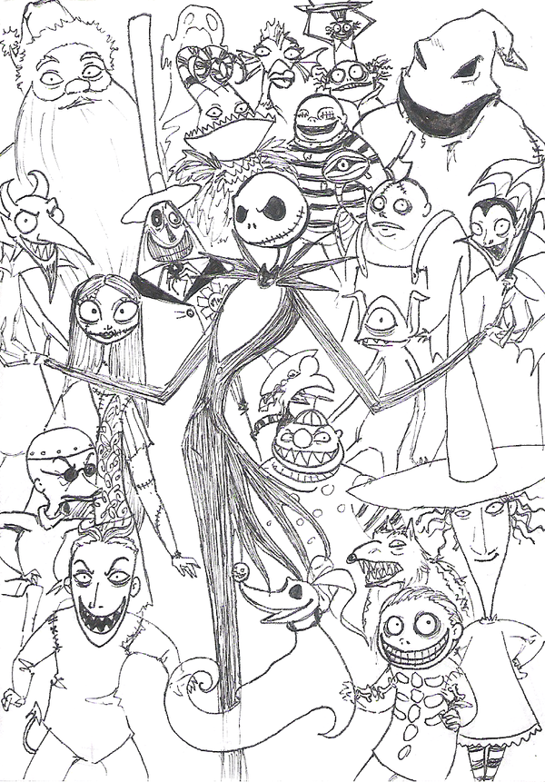 The Nightmare Before Christmas Coloring Pages Coloring Home