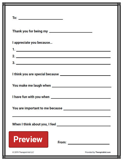 therapy aid worksheet