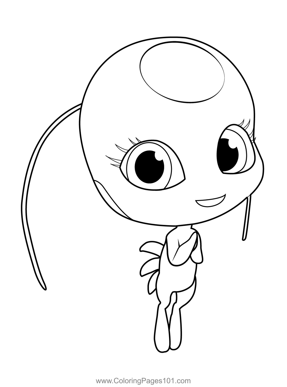 Tikki Kwami Miraculous Ladybug Coloring Page For Kids Free Miraculous 