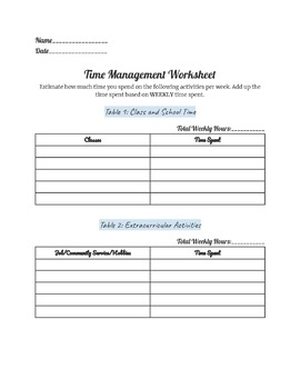 Time Management F Worksheets Library