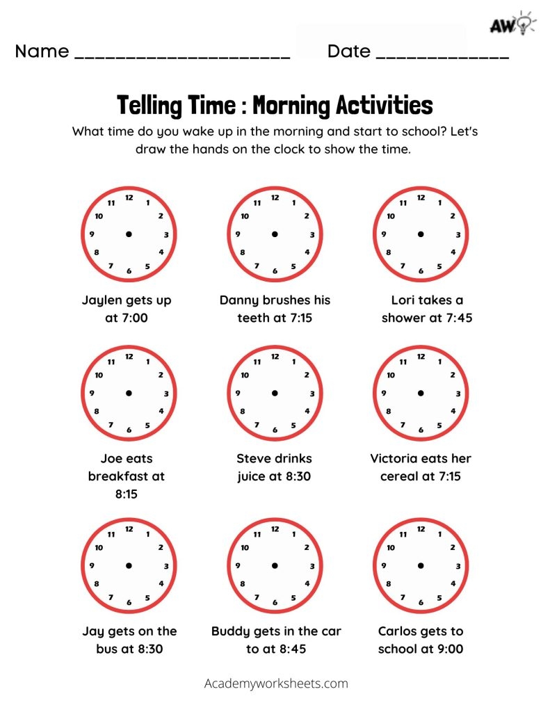 Time Telling Worksheets To The Quarter Hour Quarter Hour Academy 