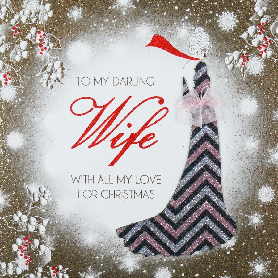 To My Darling Wife Handmade Christmas Card ACV16 Tilt Art