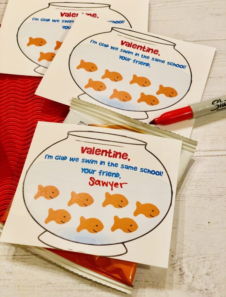 Toddler Goldfish Valentine Printable