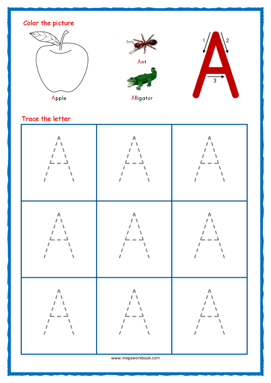 Trace Letter A Worksheet Images