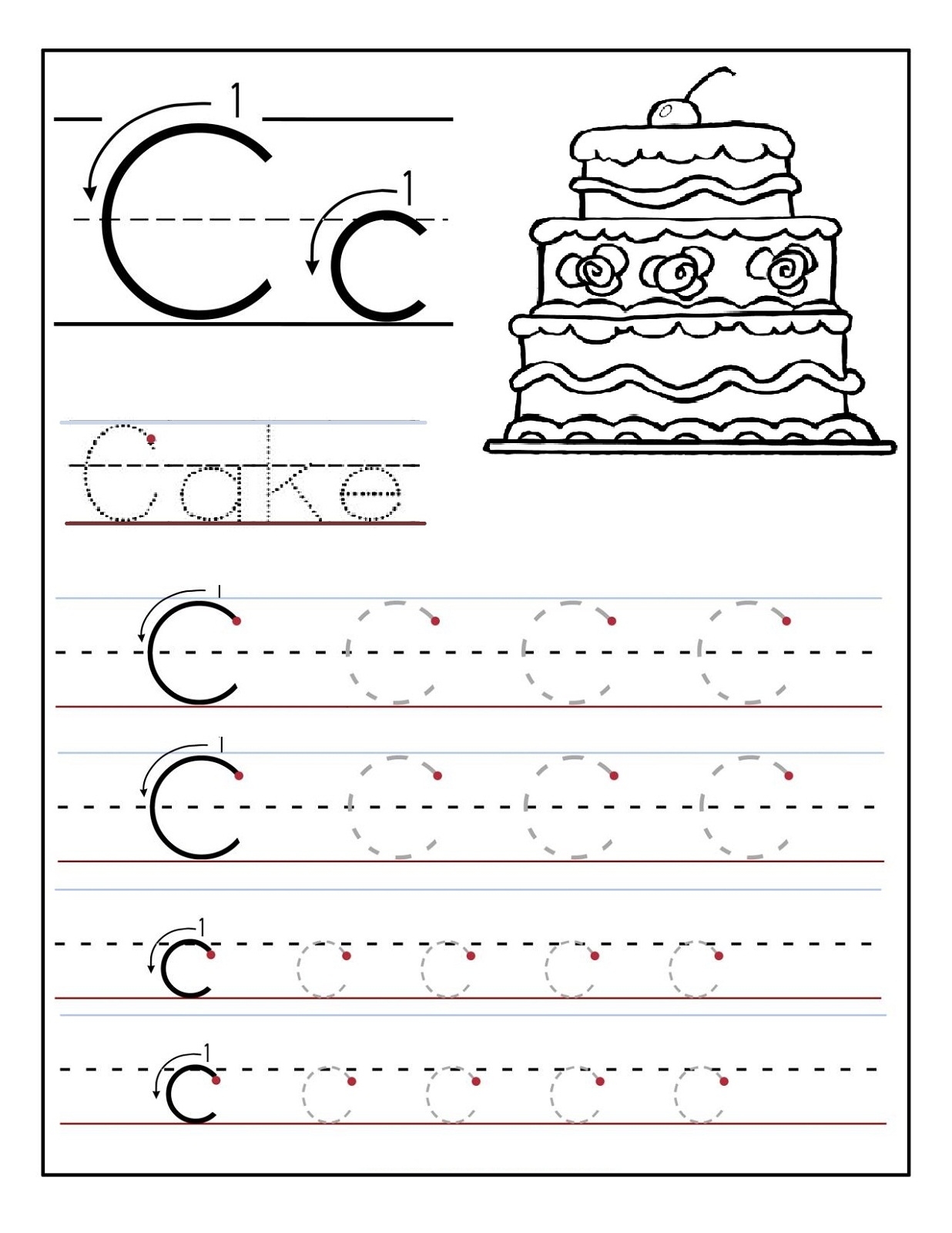 Trace Letter C Printable