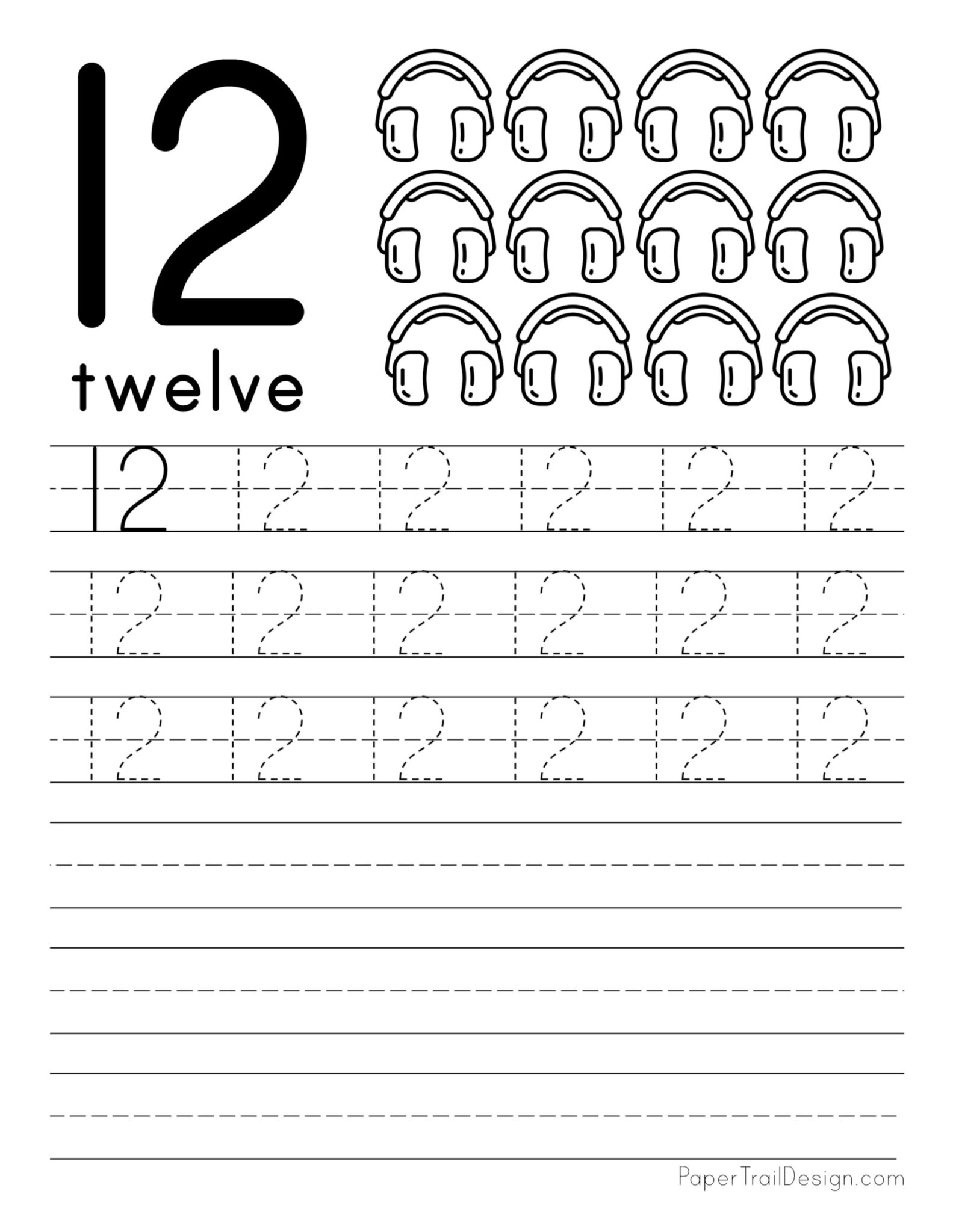 Trace Numbers Worksheet