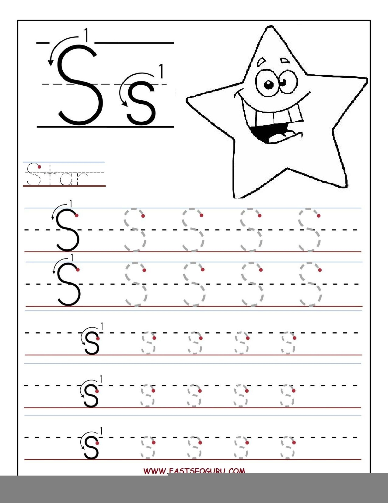 Trace The Letter S Worksheets For Preschool TracingLettersWorksheets
