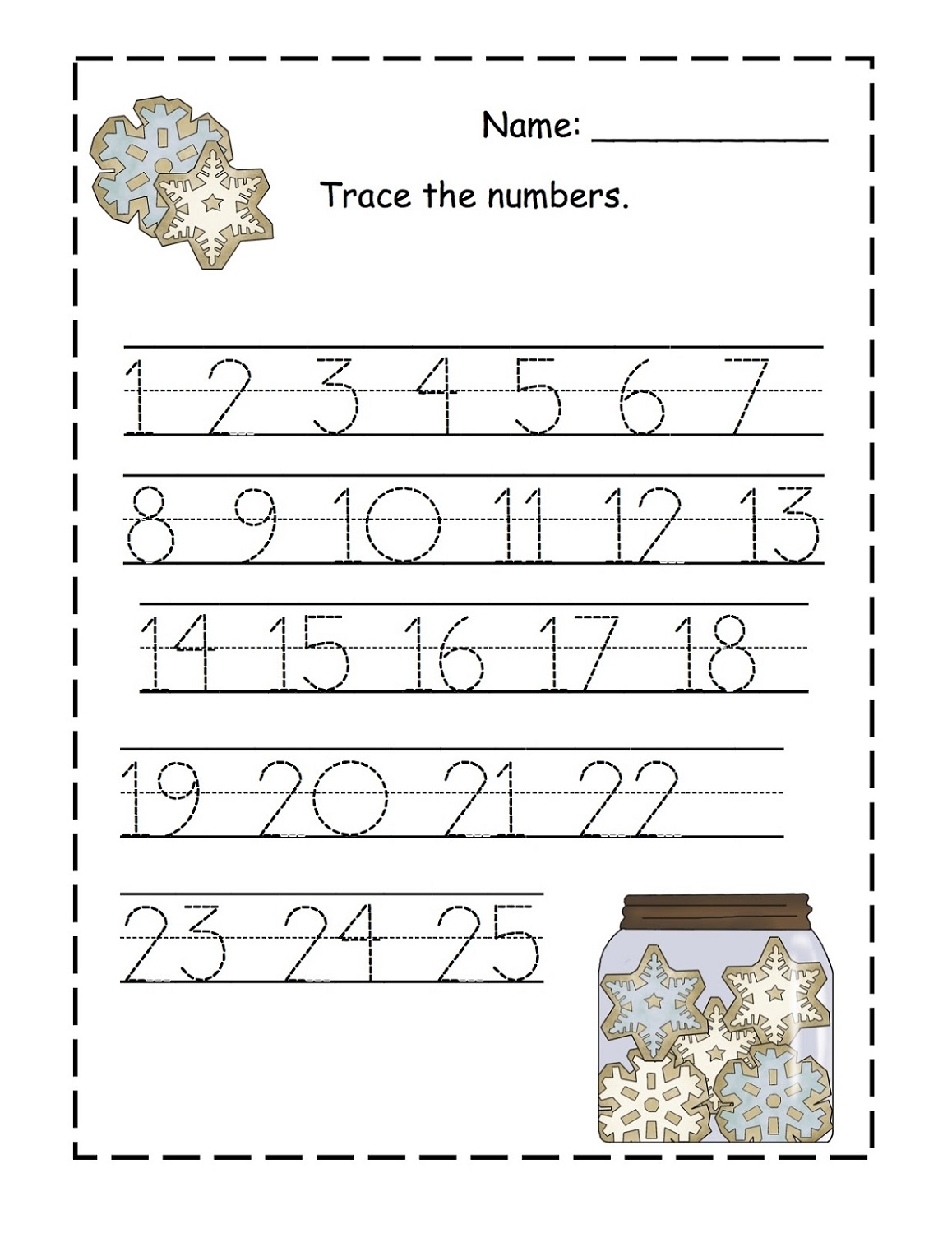 trace numbers worksheet