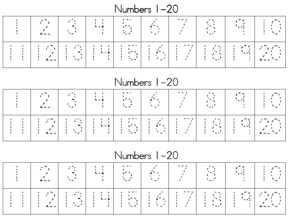 Traceable Numbers Worksheets Activity Shelter