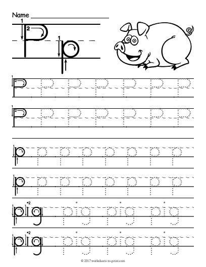 Tracing Letter P Worksheet