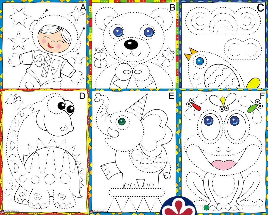 Tracing Pictures Worksheets For Preschoolers TeachersMag