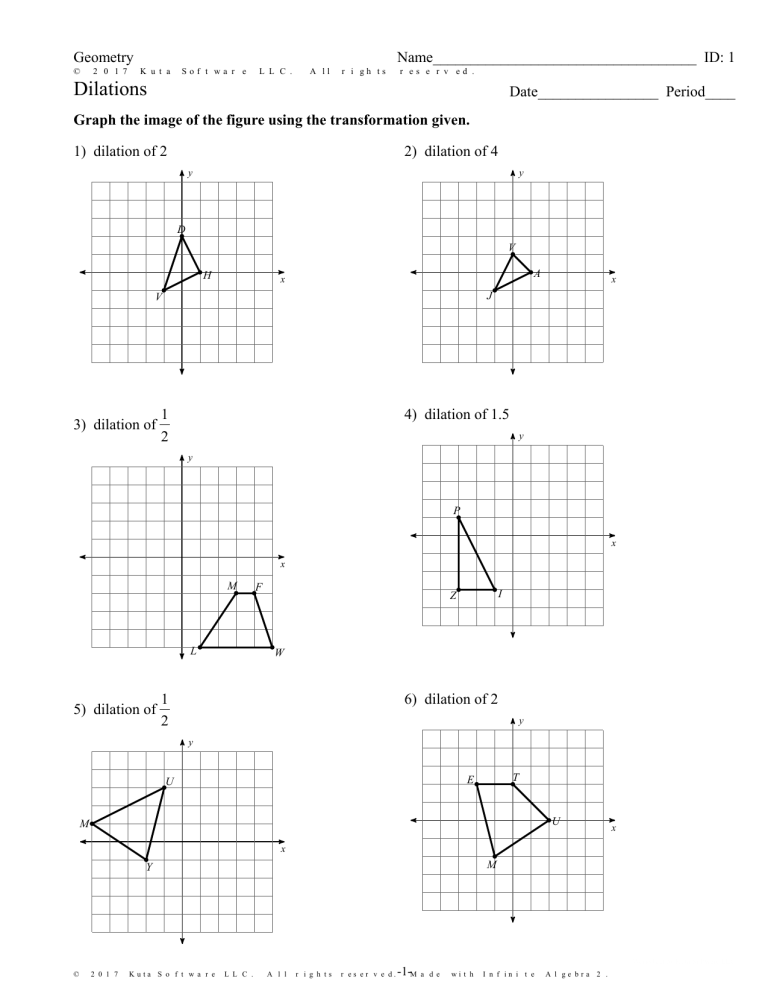 Transformations Using Matrices Kuta Software Worksheets Library