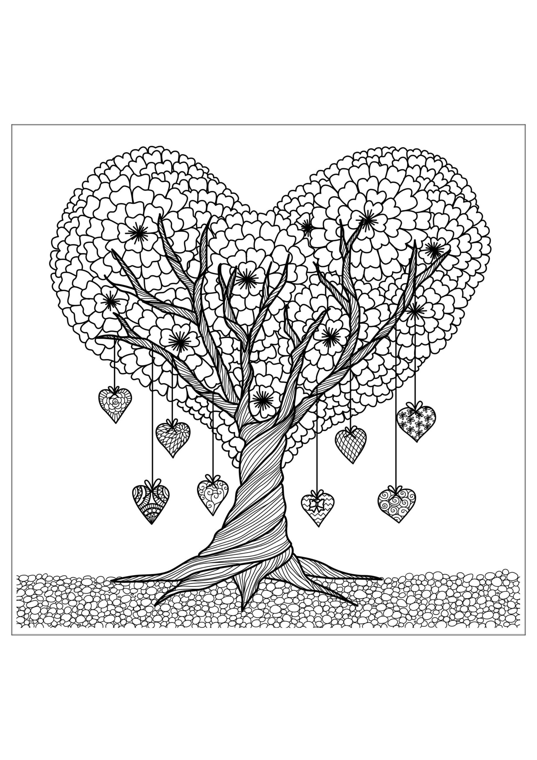 tree coloring pages for adults printable