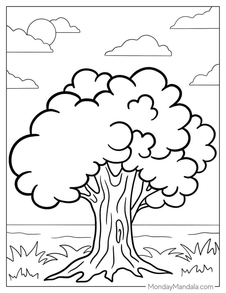Tree Coloring Pages Free Printable FREE Printable A Z