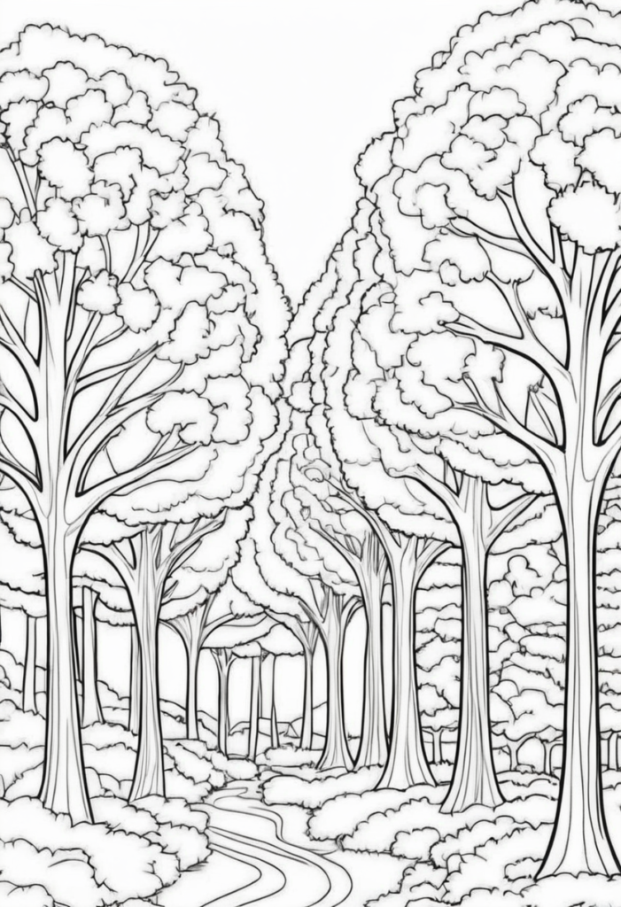 Tree Coloring Pages PDF Color My Pages