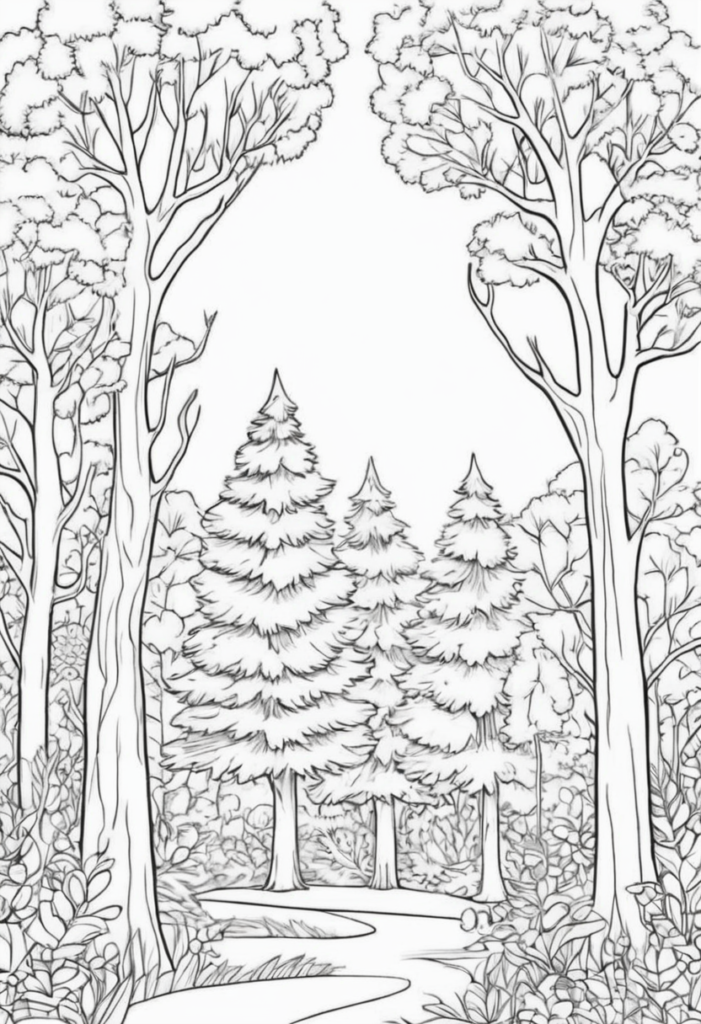 Tree Coloring Pages PDF Color My Pages