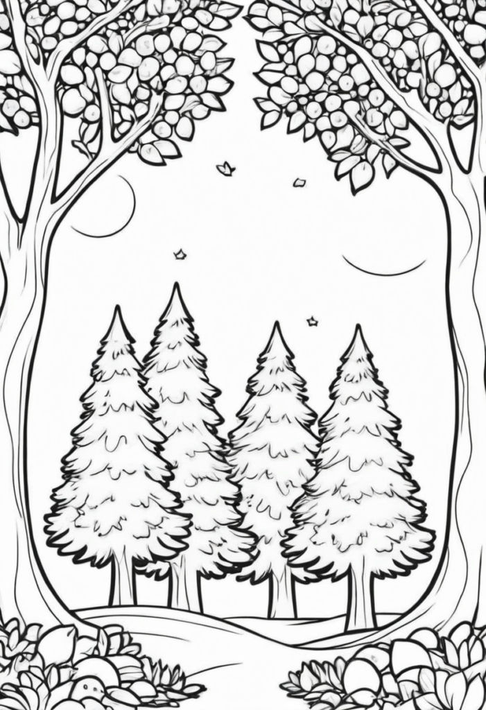 Tree Coloring Pages PDF Color My Pages
