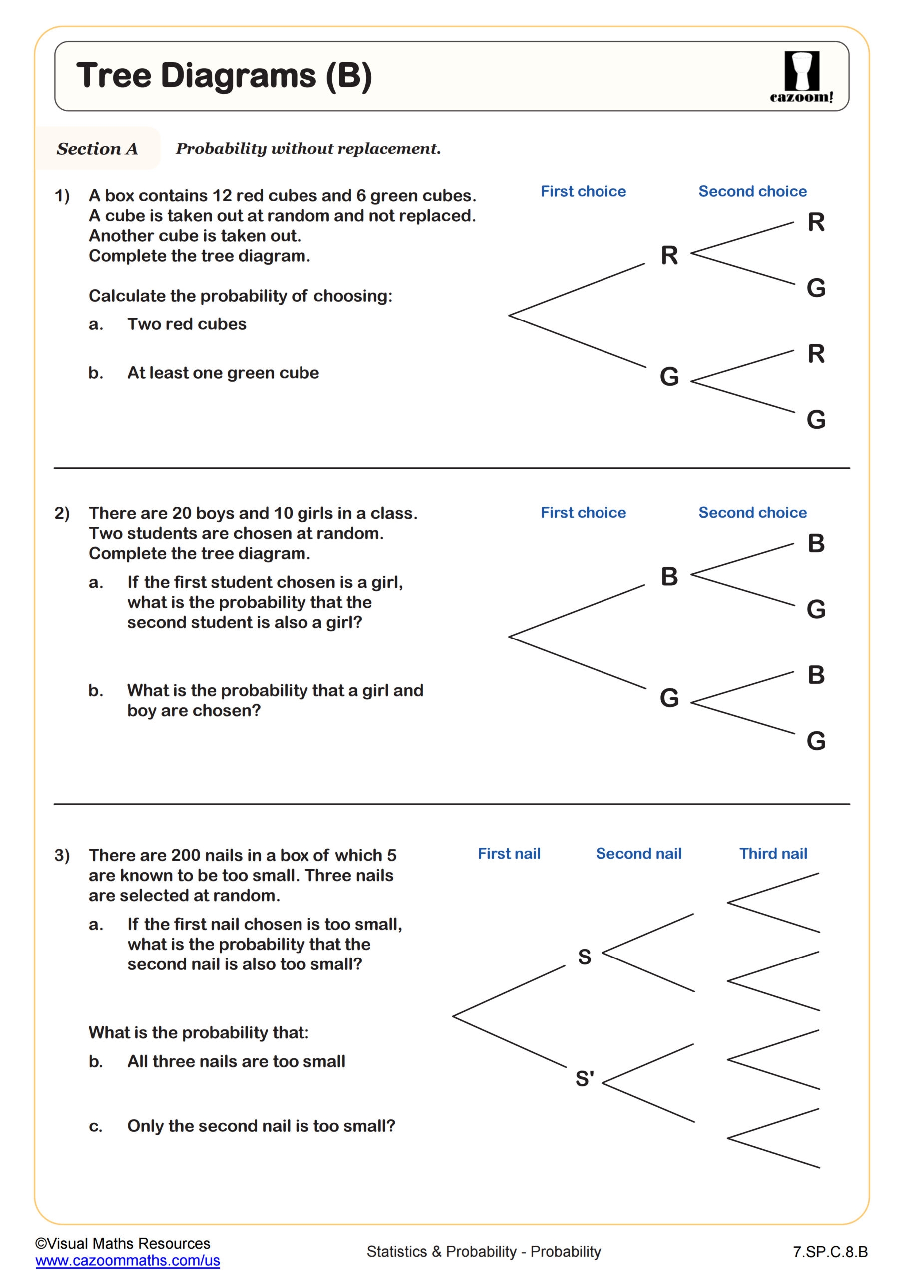 tree diagram worksheet pdf with answers
