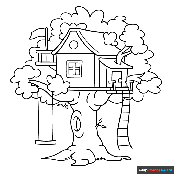tree house printable coloring pages
