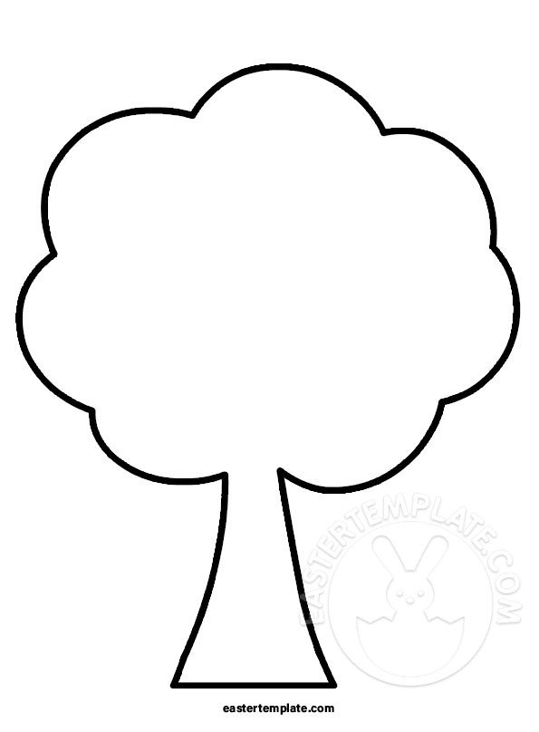 Tree Outline Easter Template