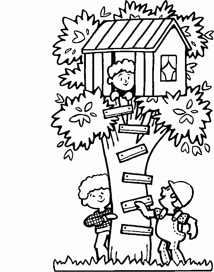 Treehouse Coloring Pages Coloring Home
