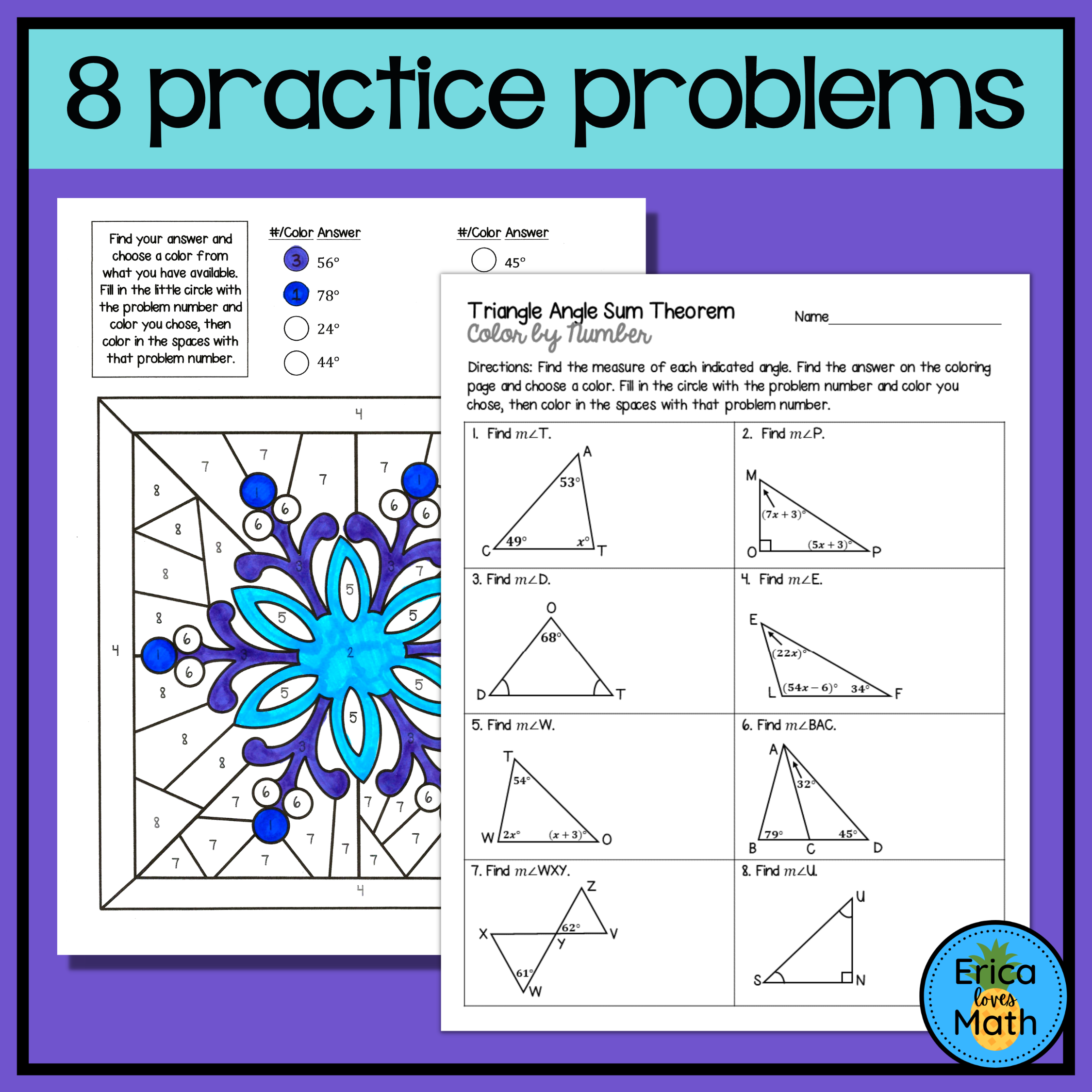 triangle sum theorem worksheet