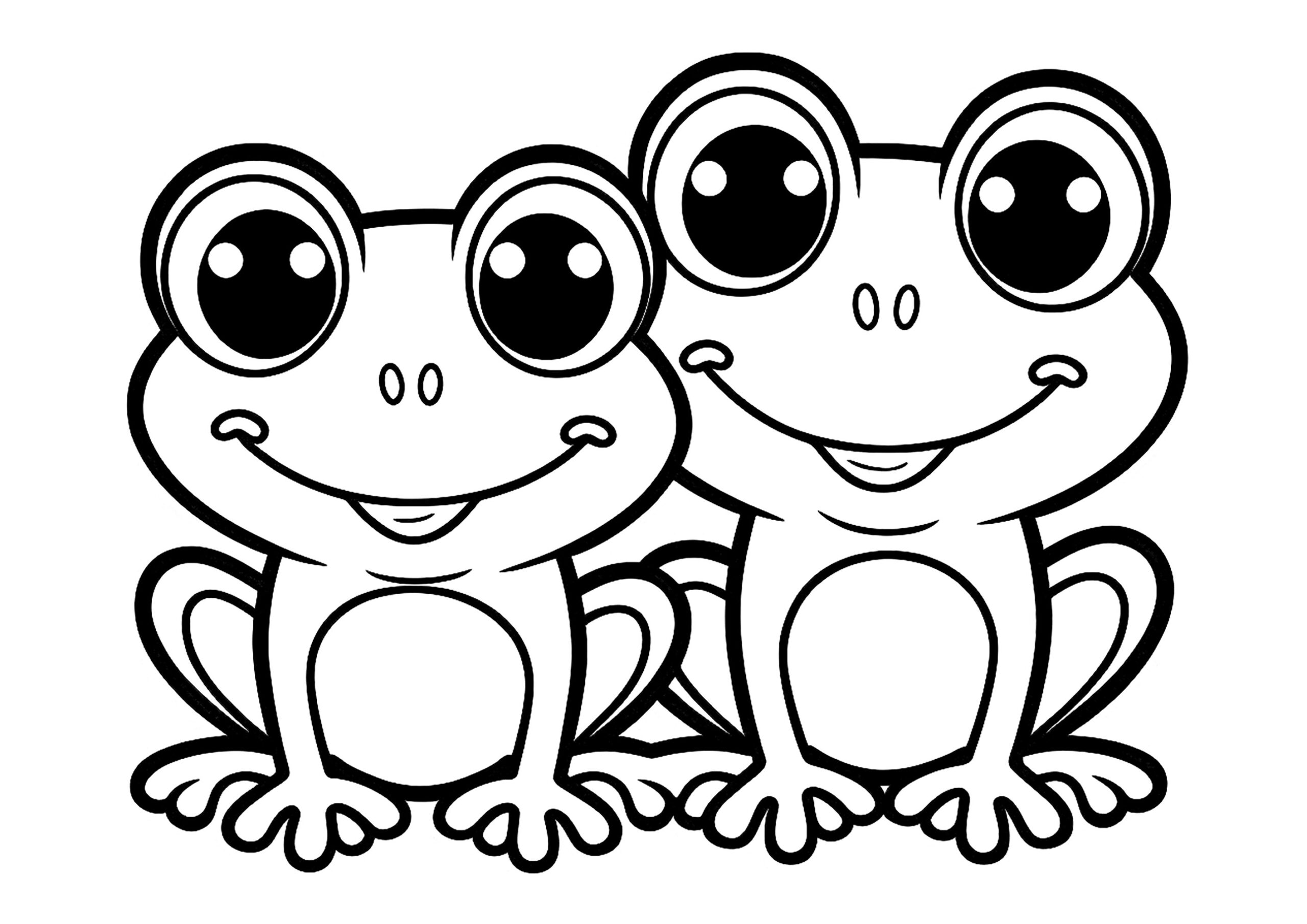 Two Pretty Frogs Frog Coloring Pages For Kids Page Page 2 
