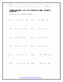 Two Step Equations Worksheets Worksheets Library