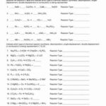 Types Of Reactions Worksheet Fresh Types Reactions Worksheet