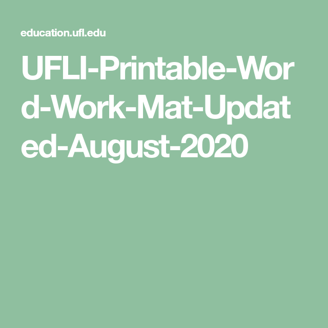 Ufli Printable Resources