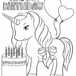 Unicorn Birthday Coloring Pages Unicorn Birthday Printables Unicorn