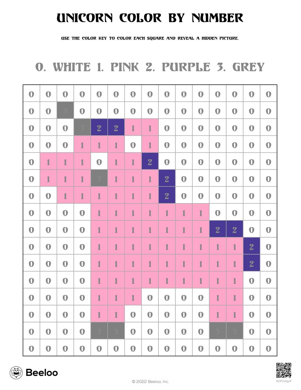 Unicorn Color By Number Beeloo Printable Crafts For Kids 6QPOo2gyR 