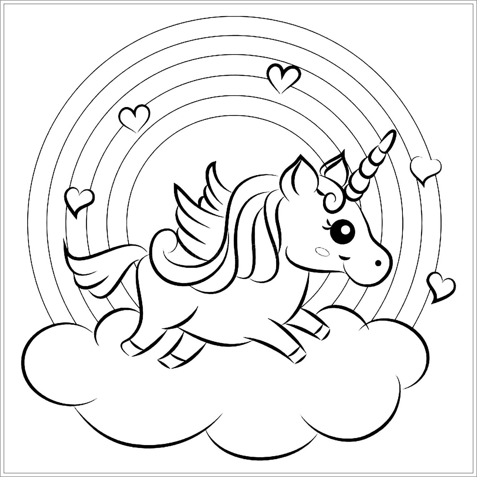 Baby Unicorn Coloring Pages
