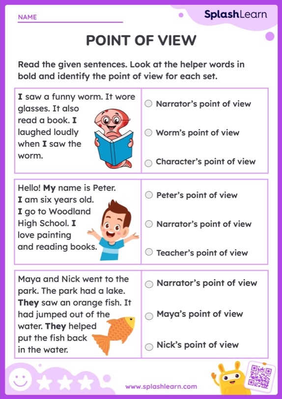 Unraveling Points Of View ELA Worksheets SplashLearn Worksheets 