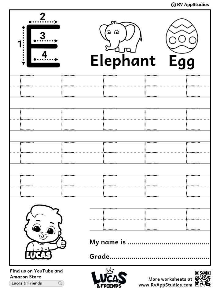 Uppercase Letter E Tracing Worksheet Doozy Moo Worksheets Library
