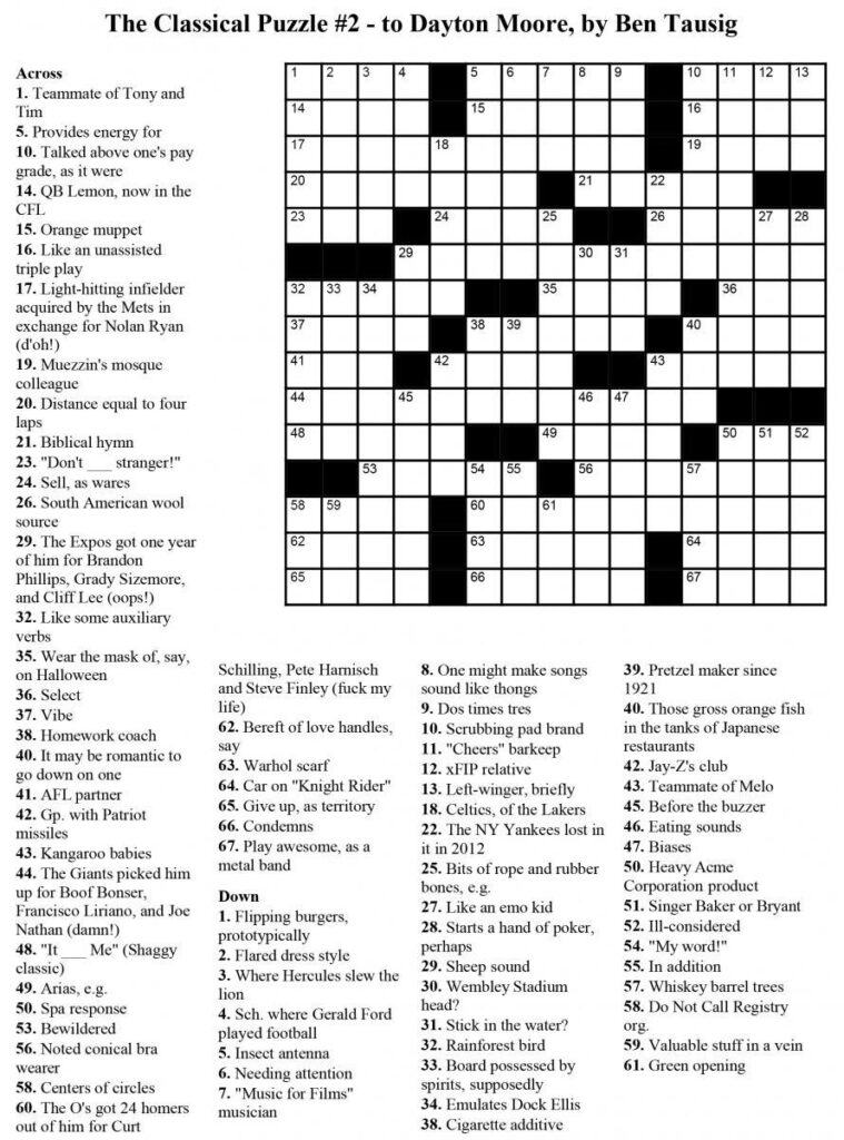 Usa Today Printable Crossword Puzzles Printable Crossword Puzzles