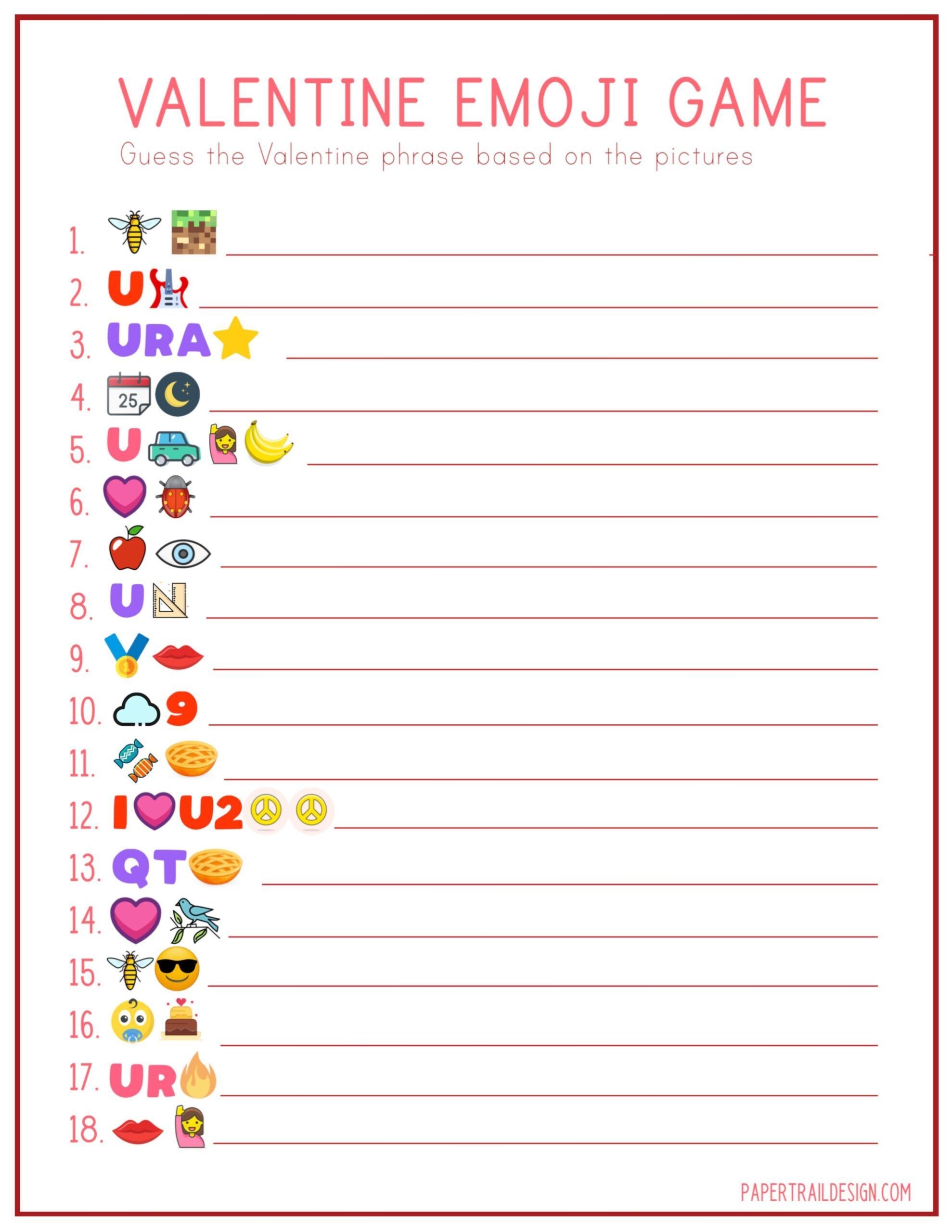 Valentine Emoji Game