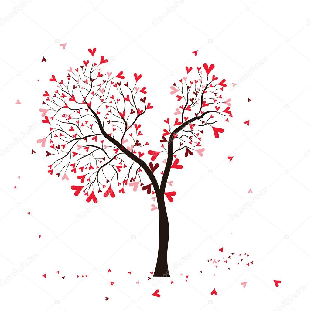 Valentine Tree Stock Vector Svetap 4545659