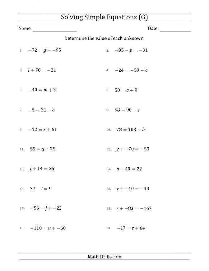 Variables On Both Sides Worksheet Homeschooldressage Equations Worksheets