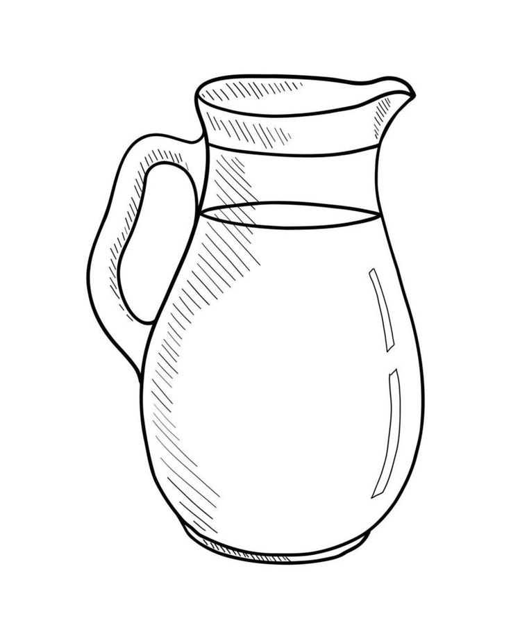 Vector Contour Drawing Of A Milk Jug