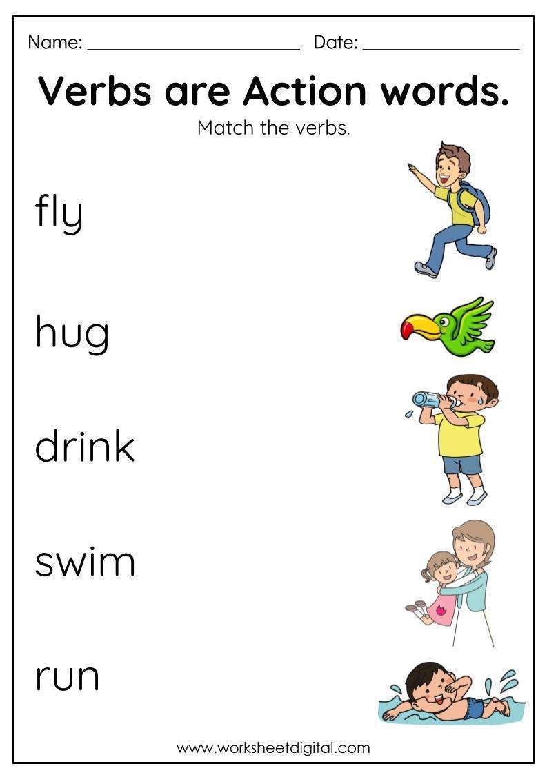 Verbs Worksheet Digital Worksheets Library