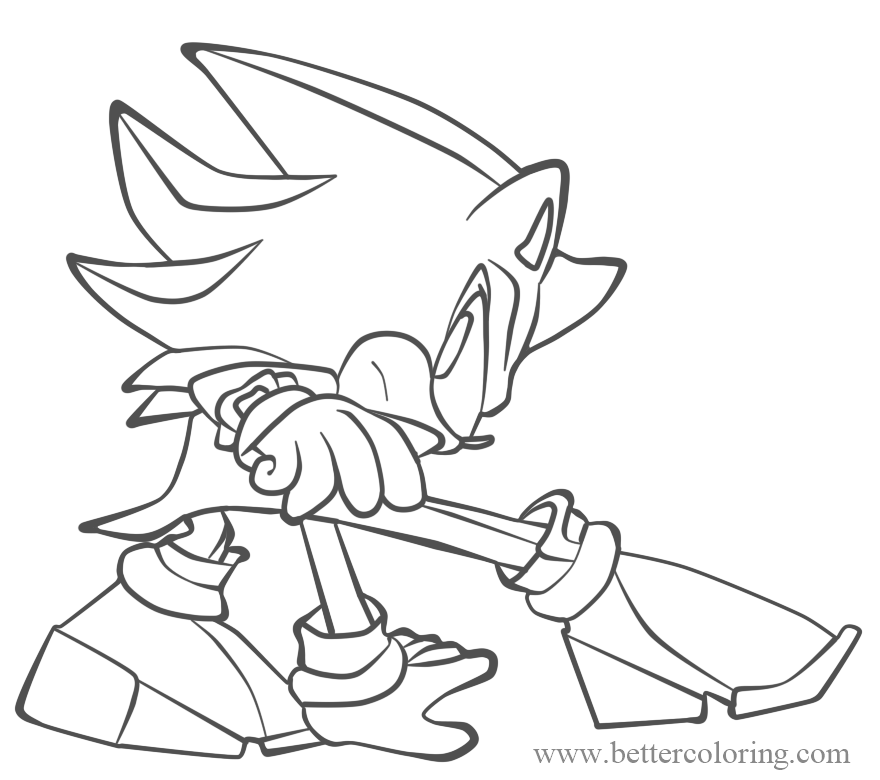 Video Game Shadow The Hedgehog Coloring Pages Free Printable Coloring 