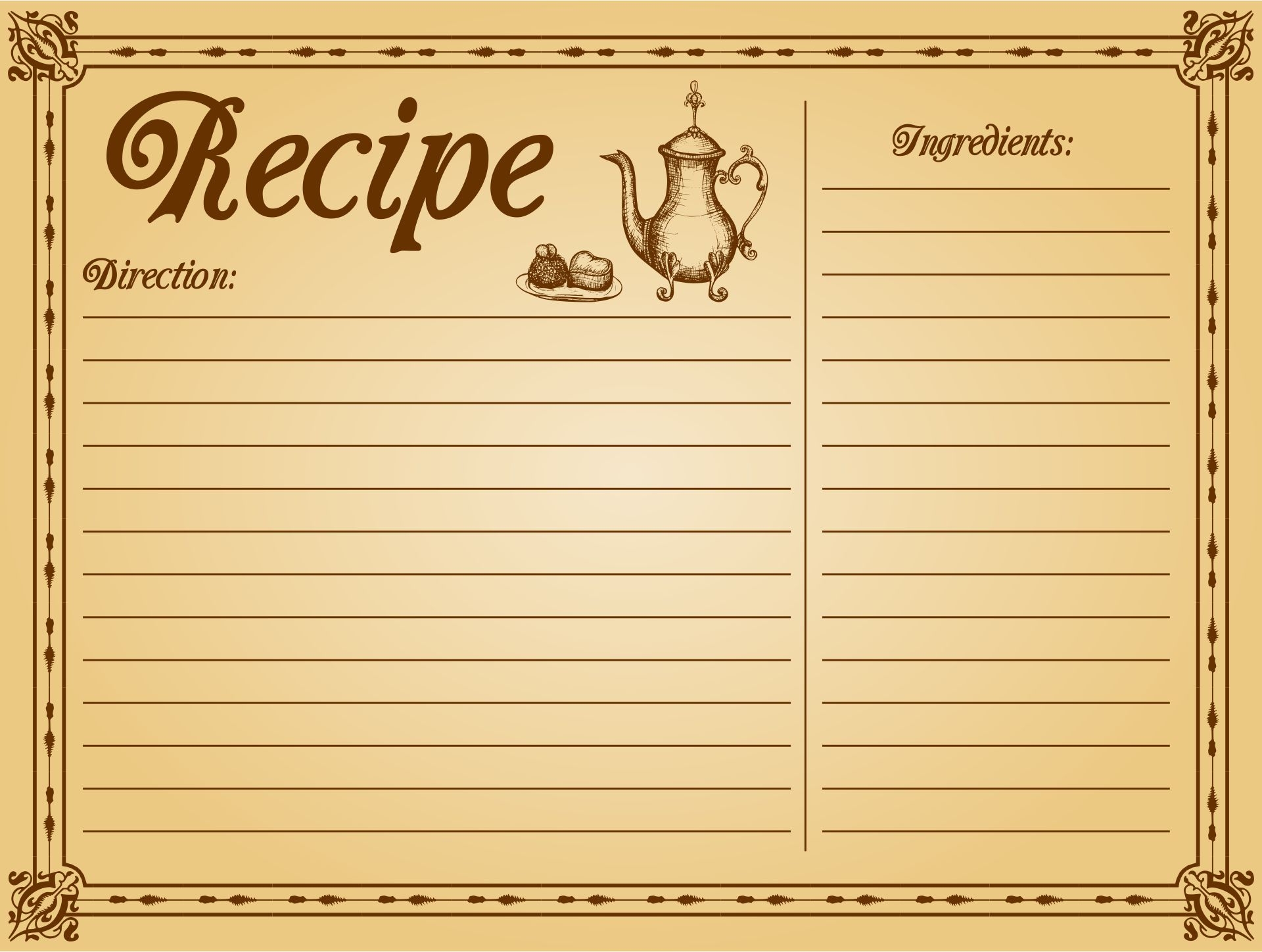 Vintage Recipe Cards 4X6 10 Free PDF Printables Printablee