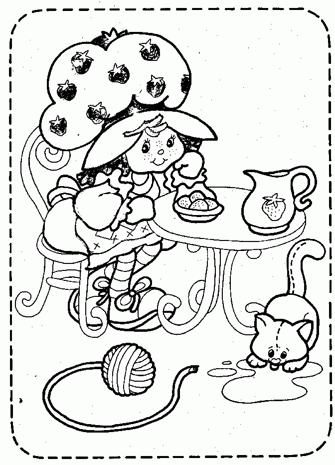 Vintage Strawberry Shortcake Coloring Pages Coloring Home