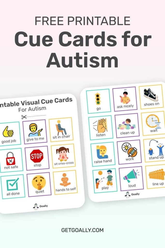 Visual Cue Cards For Autism Free Printable Goally