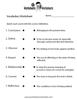 Vocabulary Worksheets Free Printable Worksheets For Teachers And Kids