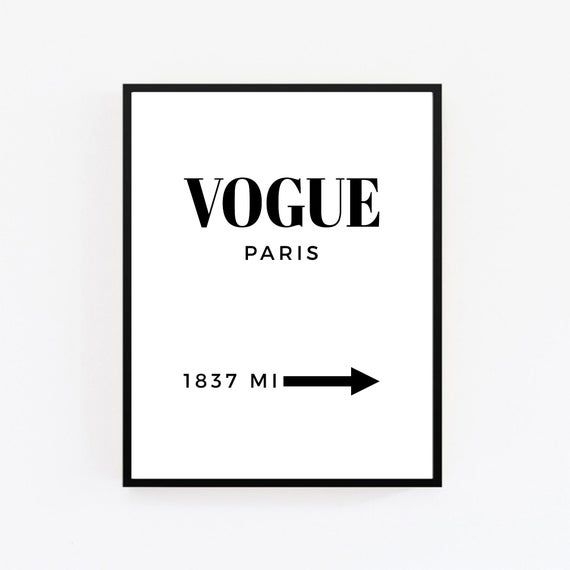 Vogue Print Vogue Wall Art Vogue Poster Fashion Wall Art Fashion Print 